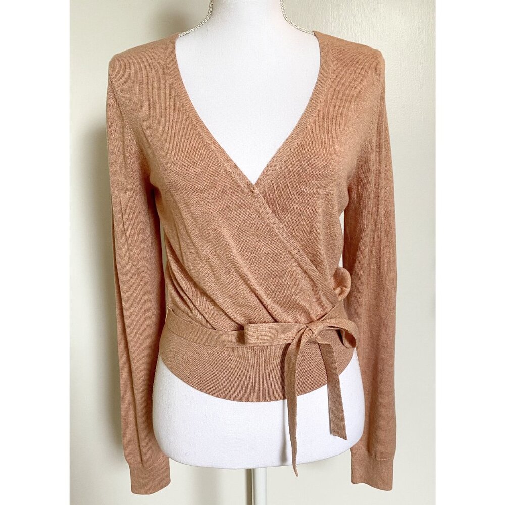 🩰 NWT Splendid Dana Wrap Sweater - Fitted Elegant Cotton Silk Blend 🩰 - Picture 6 of 13